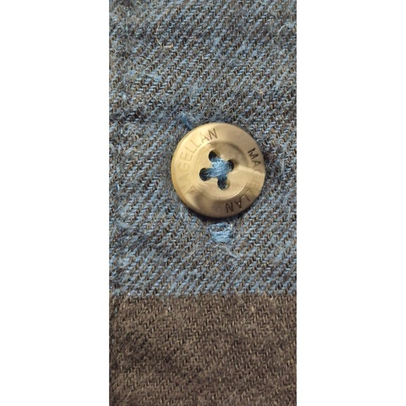 Magellan Outdoor‎ Men's Classic Fit Blue/Black Plaid Button Up Shirt LG - Picture 2 of 11